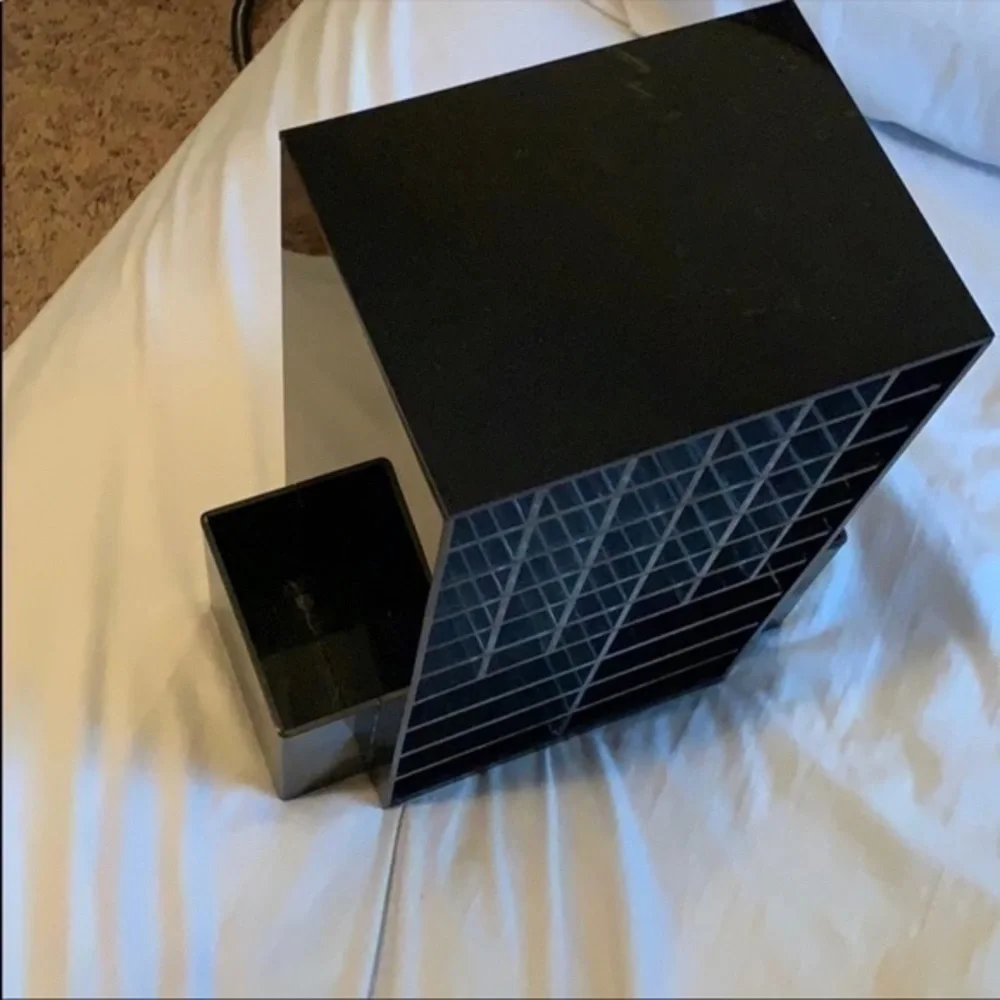 Original Beauty Box Black Acrylic Rotating Makeup Organizer Tower Storage